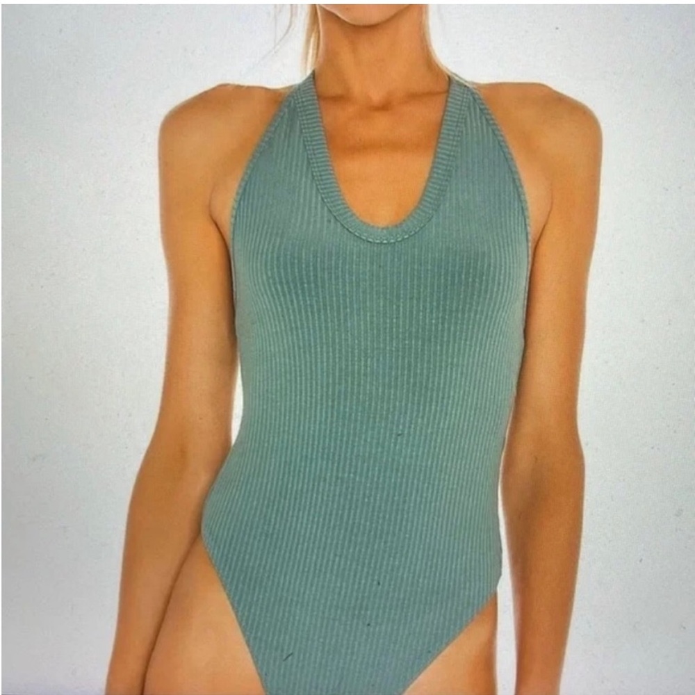 Free People speed dial bodysuit in color sea breeze, size XS - Picture 3 of 6